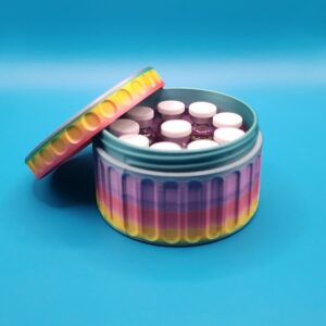 3mL Vial Storage Jar with vials by Priority Aminos Storage Solutions