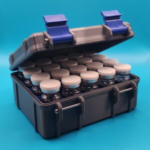 10mL Vial Storage Case β 20 Slot with vials by Priority Aminos Storage Solutions